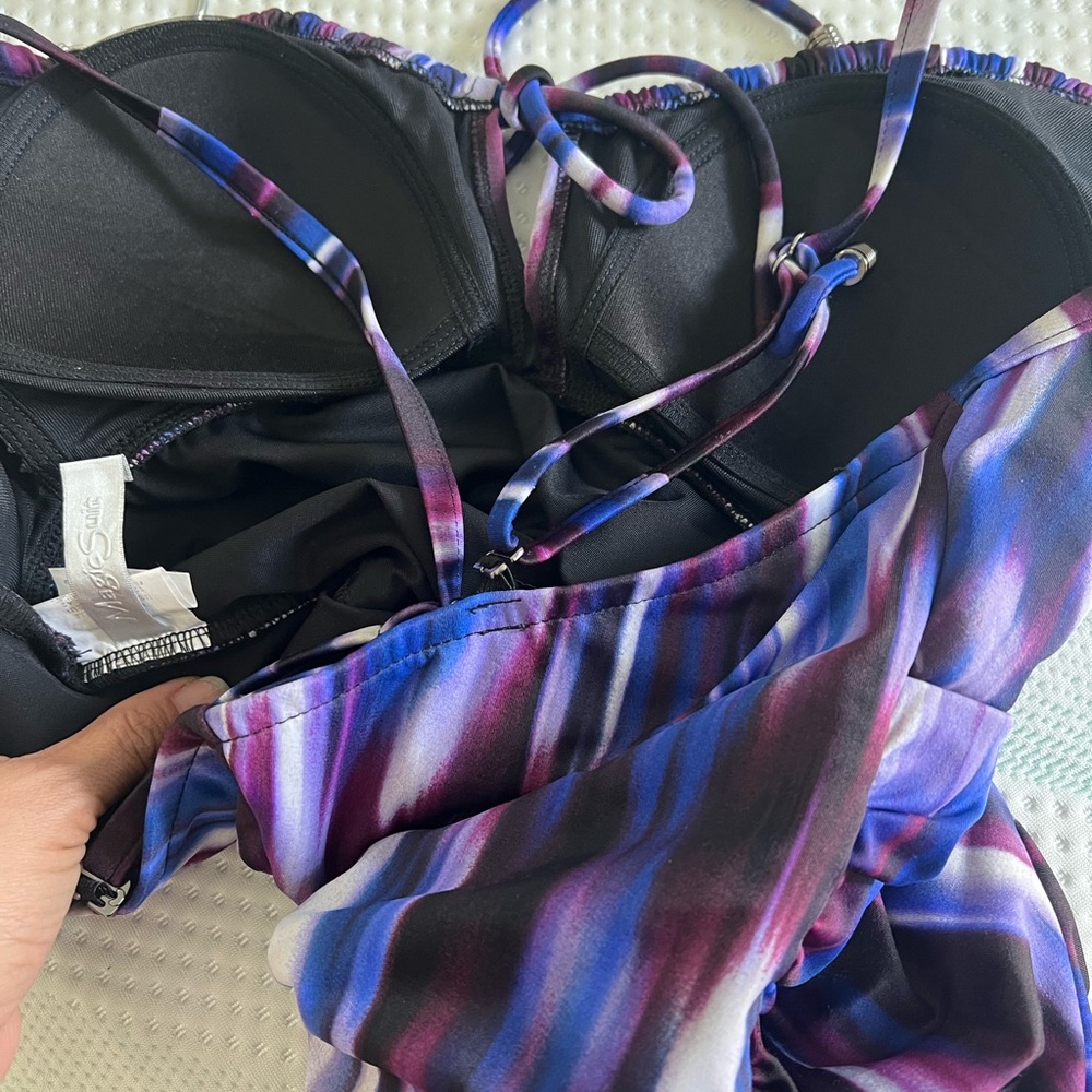 MAGICSUIT Woodstock Katrina One-Piece Purple and Blue Swimsuit Size 12. - Picture 5 of 10